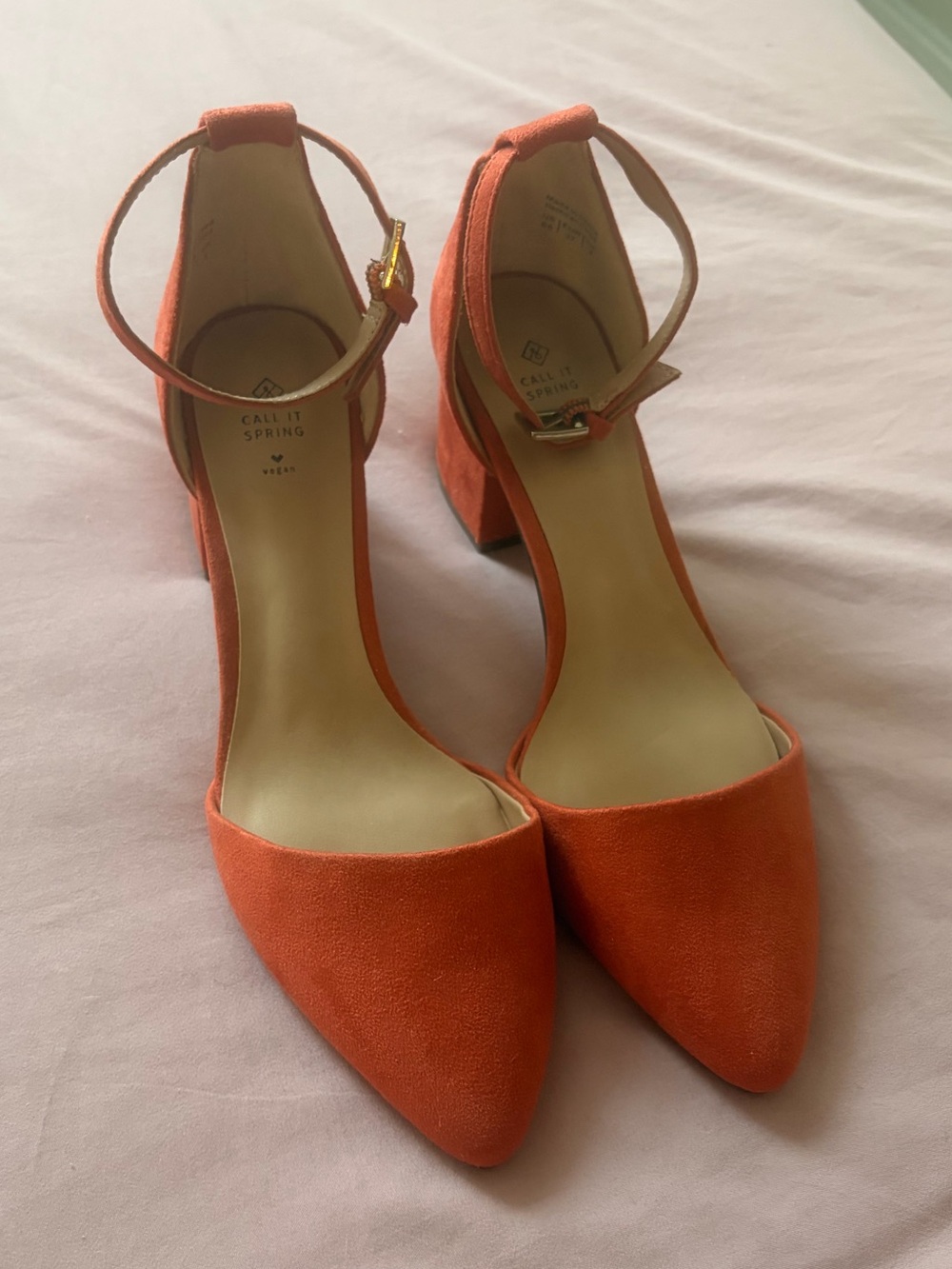 Orange Block Heels